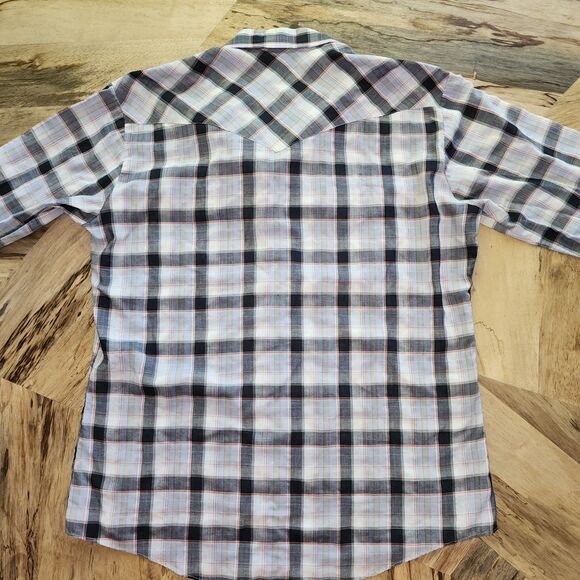 Vintage Sheplers Men's Plaid Button Down Western Shirt Sz L - Picture 4 of 10